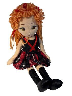 Sweet Lollies Doll By Aurora 14" Plush With Red Plaid Skirt & Orange Yarn Hair